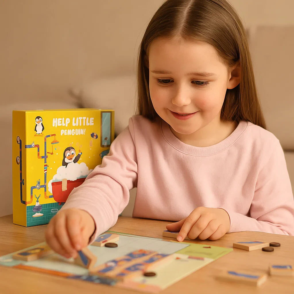 Dusch Labyrinth Rätselspiel für logisches Denken – Pinguin Design