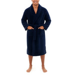 Warm fleece bathrobe with a smart collar and pockets