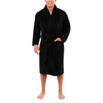 Warm fleece bathrobe with a smart collar and pockets