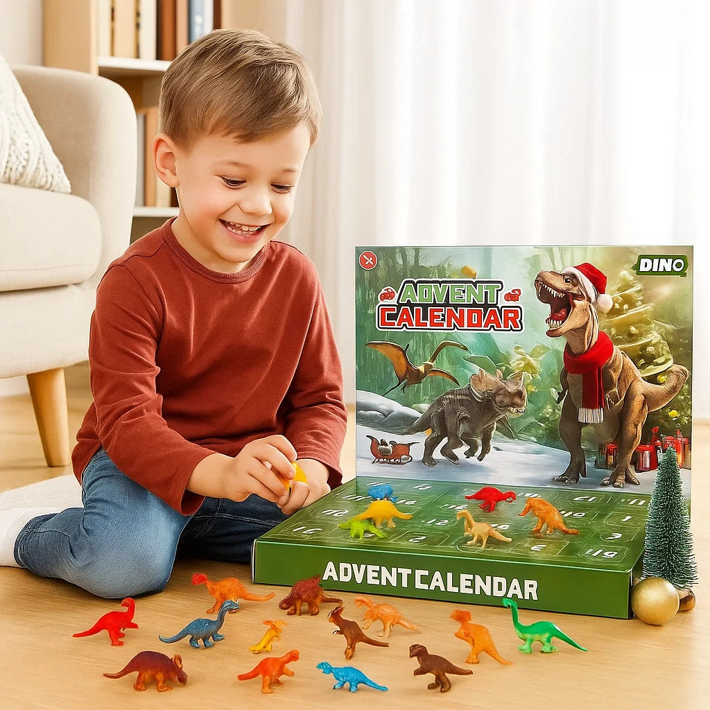 Adventskalender mit Dinosauriern für junge Entdecker
