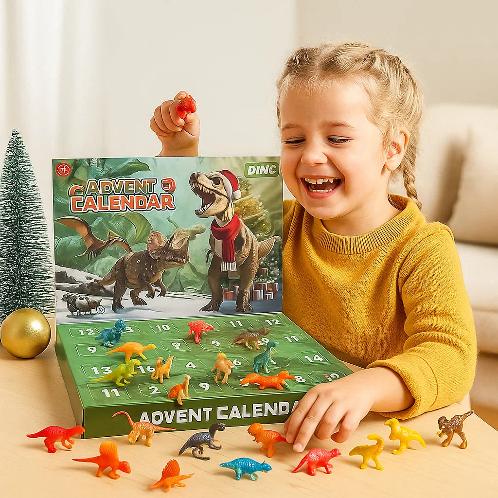 Adventskalender mit Dinosauriern für junge Entdecker