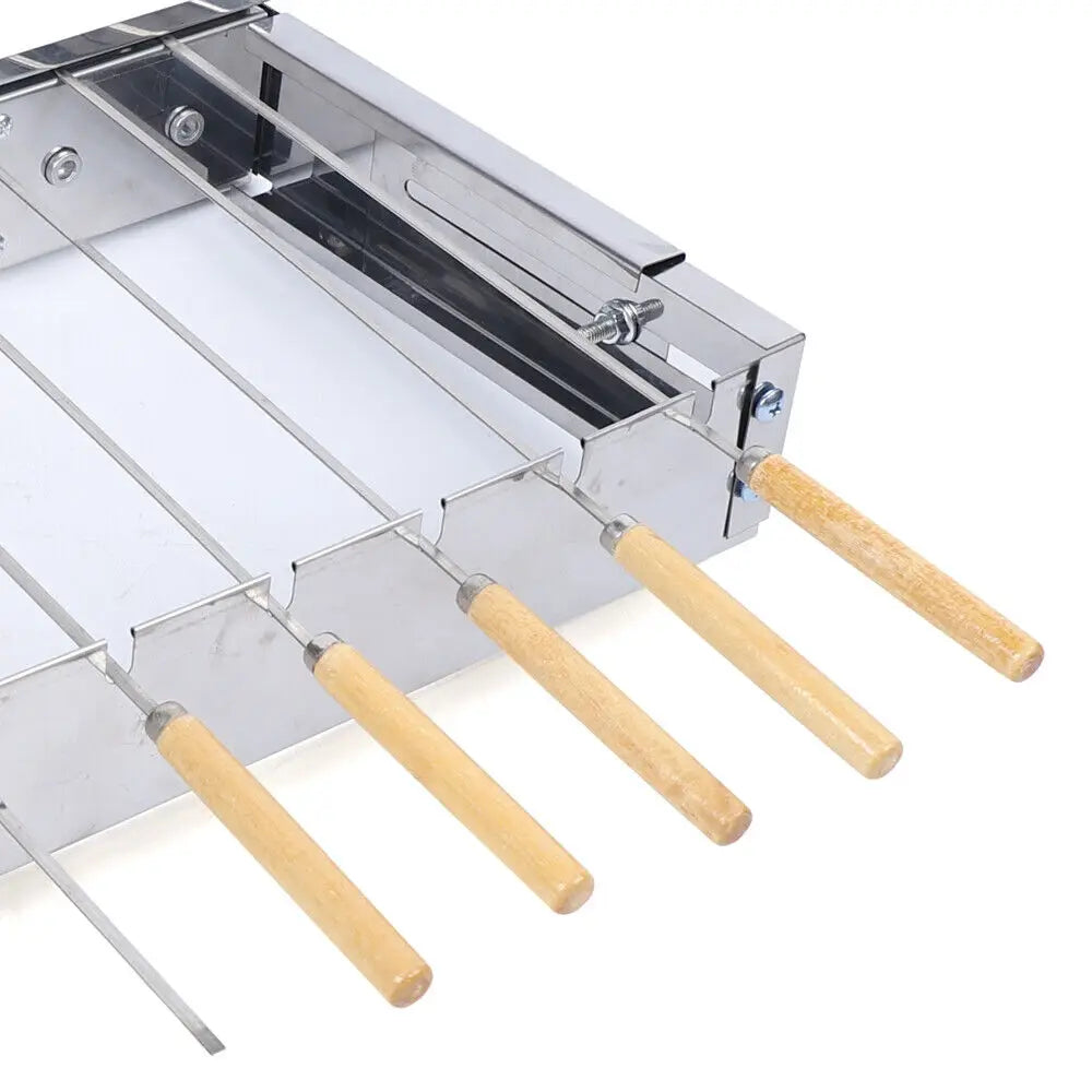 Edelstahl Grillspieß-Set mit automatischer Rotationsfunktion