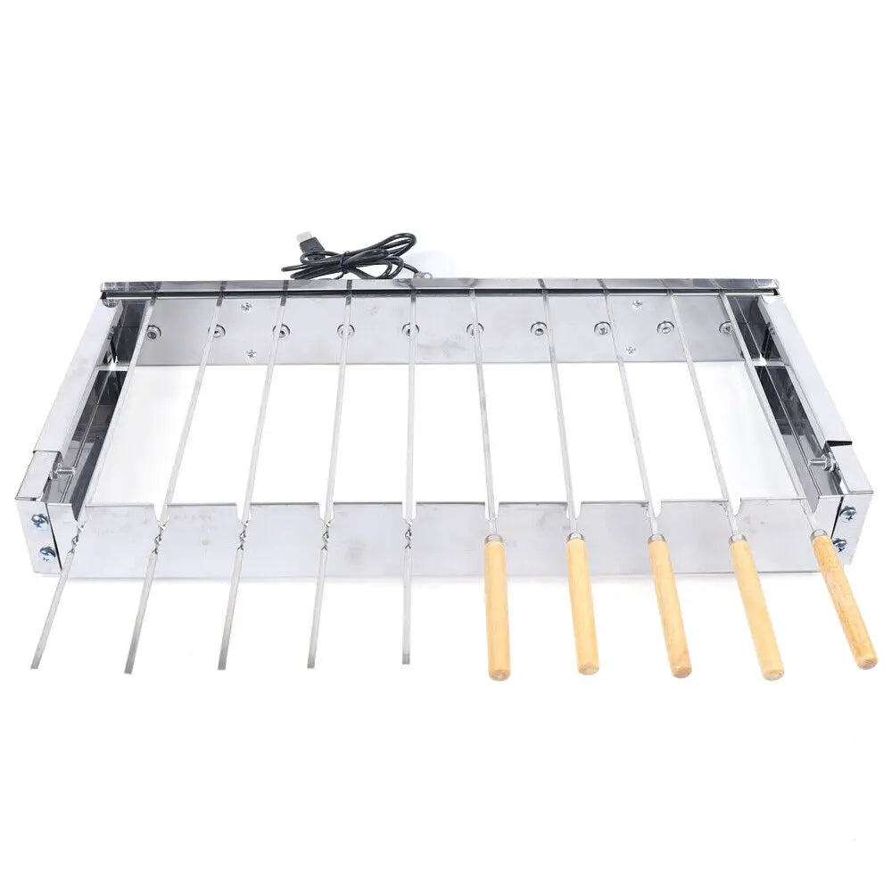 Edelstahl Grillspieß-Set mit automatischer Rotationsfunktion