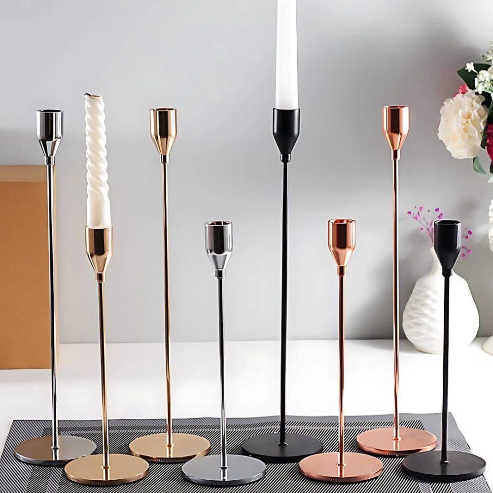 Stilvolles Kerzenhalter-Set aus Edelstahl – Modern & Ansprechend