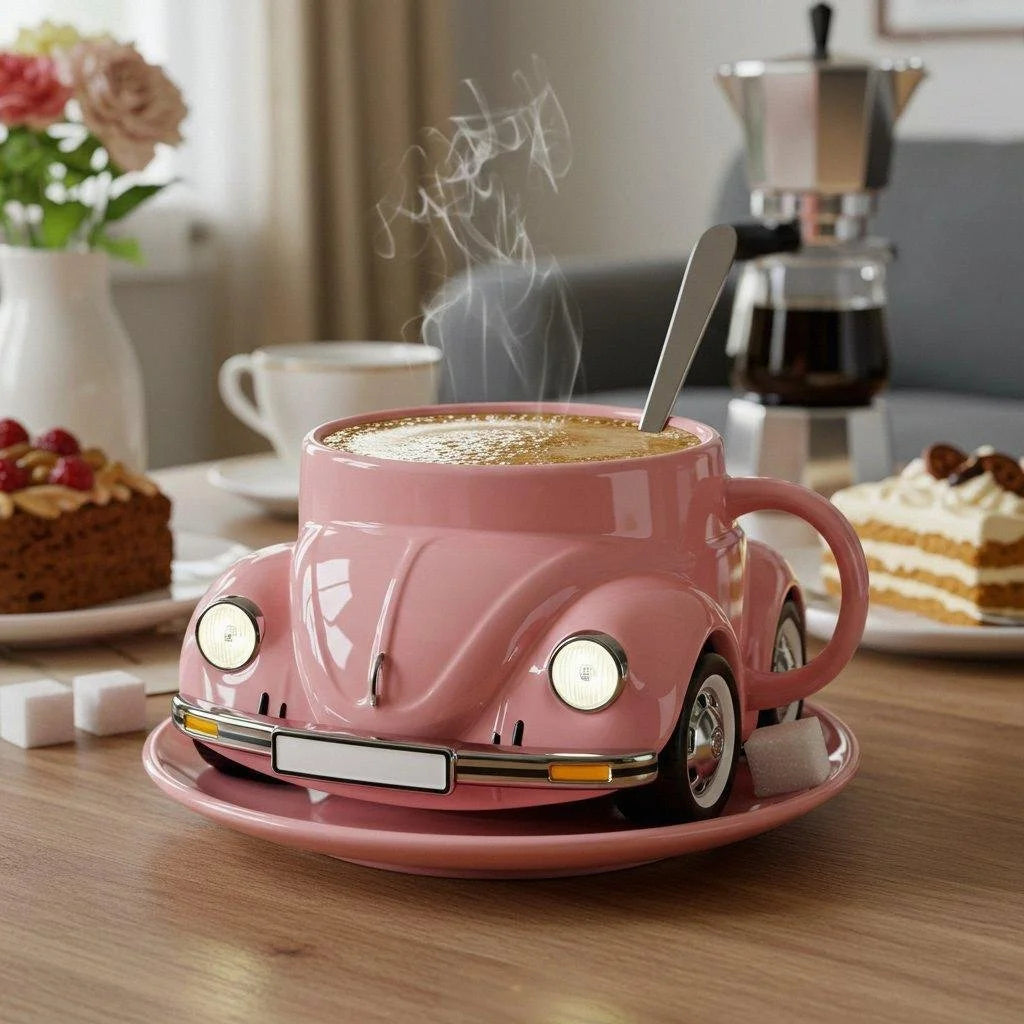 Retro-Ceramic-Becher mit 3D-Design – Ideal für Kaffee und Tee