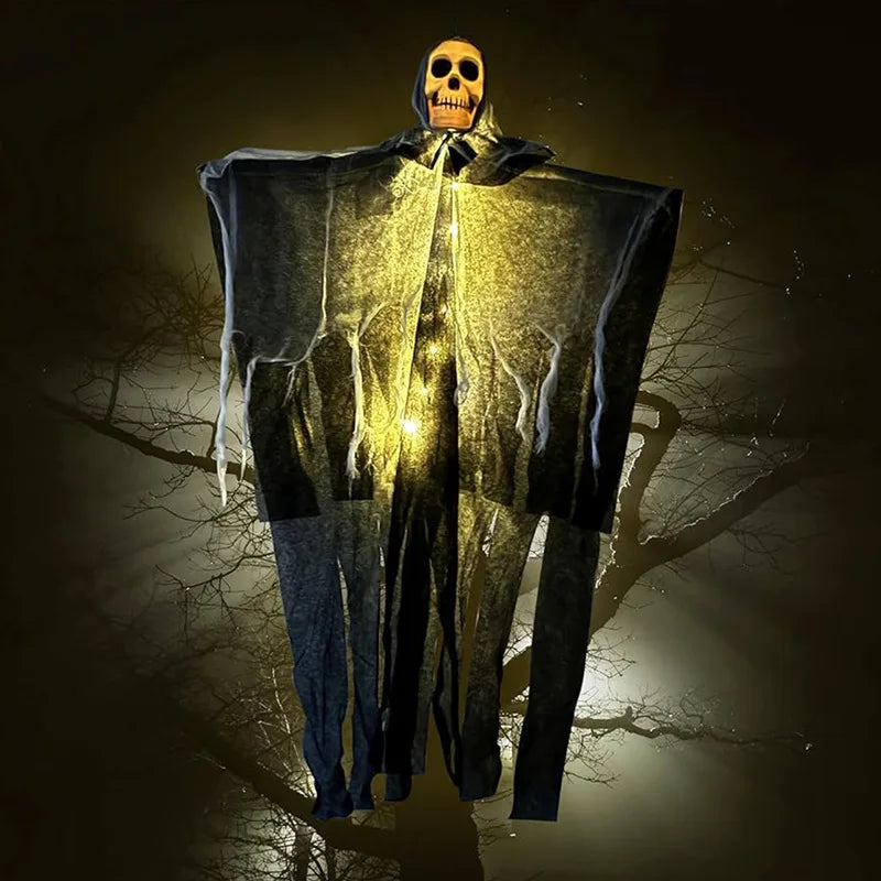 Spooky Halloween Decoration: Light-Up Ghost Skull | 57 x 80 cm