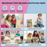 Holzspielzeug mit Montessori Bausteinen und Formen