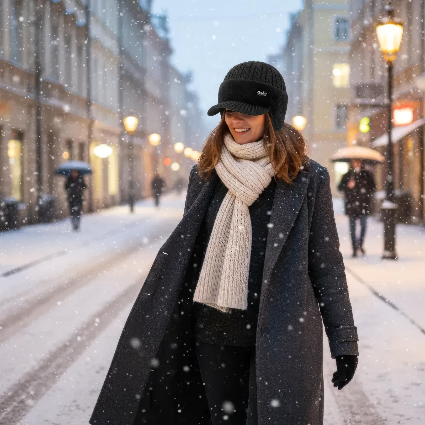 Elegant women's winter hat with a cozy lining for cold days