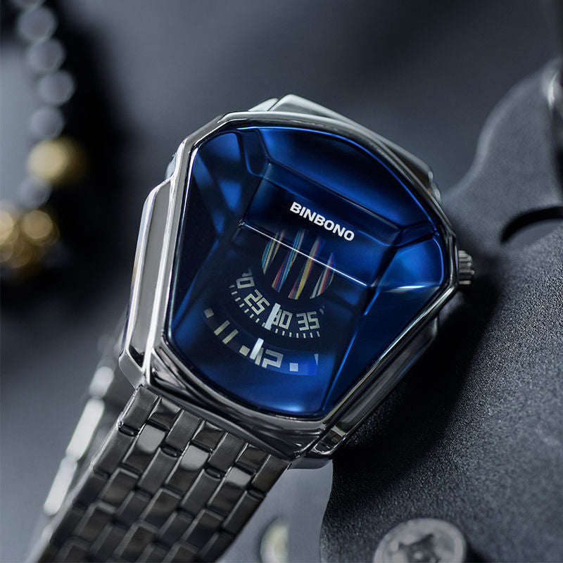 Elegante Herrenquarzarmbanduhr mit Diamantoberfläche