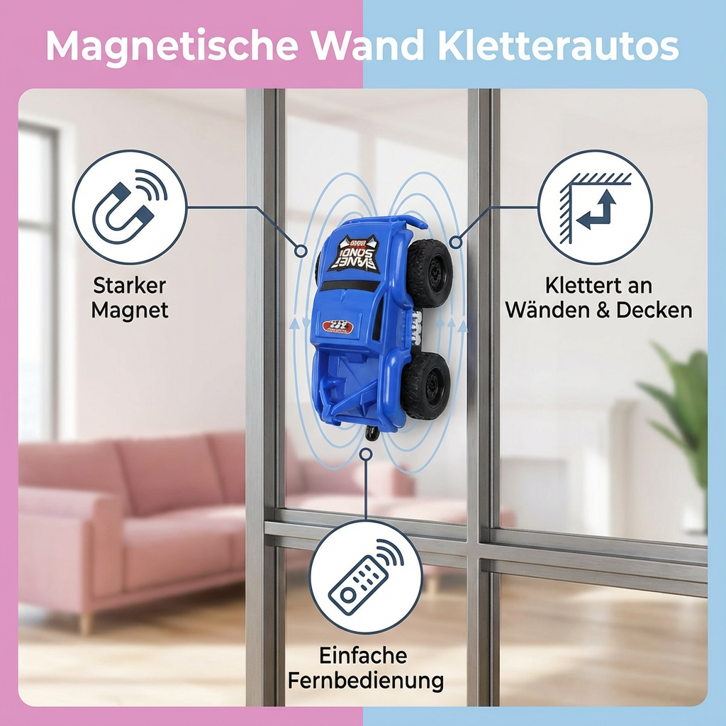 Kletterautos mit magnetischer Wandfunktion