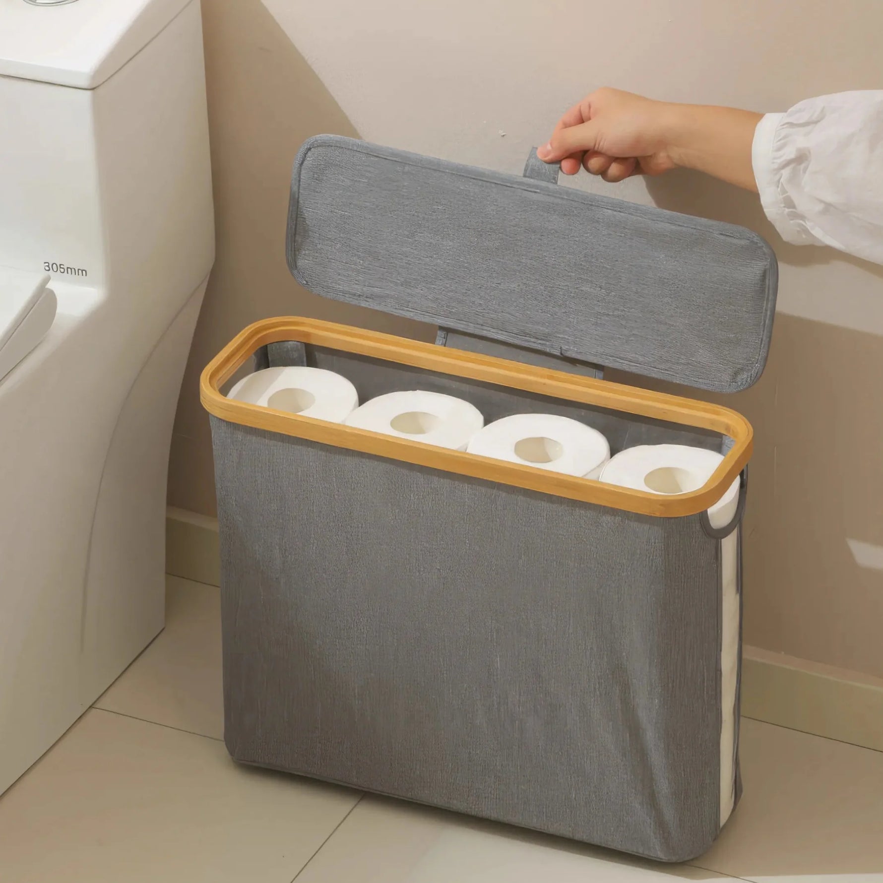 Eleganter Toilettenpapierhalter mit Schutzdeckel