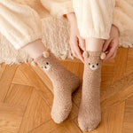 Wärmeschmeichler Women's Cuddle Socks | Fluffy & Cozy | 3D Bear Pattern