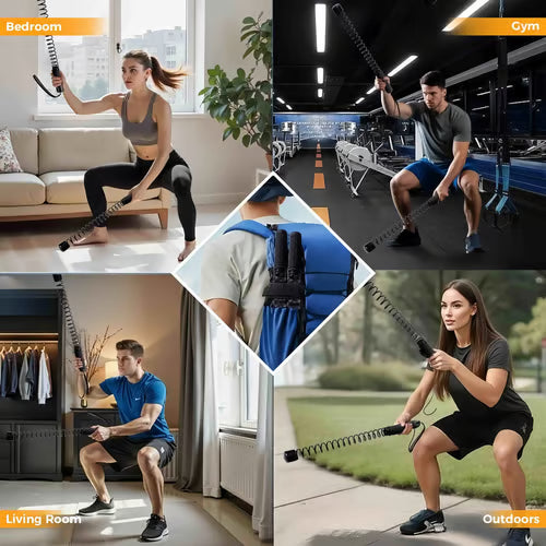 Kraftseile mit Gewichtsfedern – Kompakter Ganzkörper-Workout