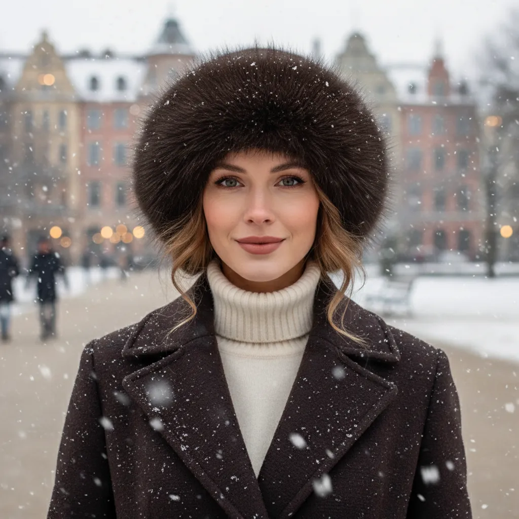 Stilvolle Wintermütze aus Kunstpelz für Damen