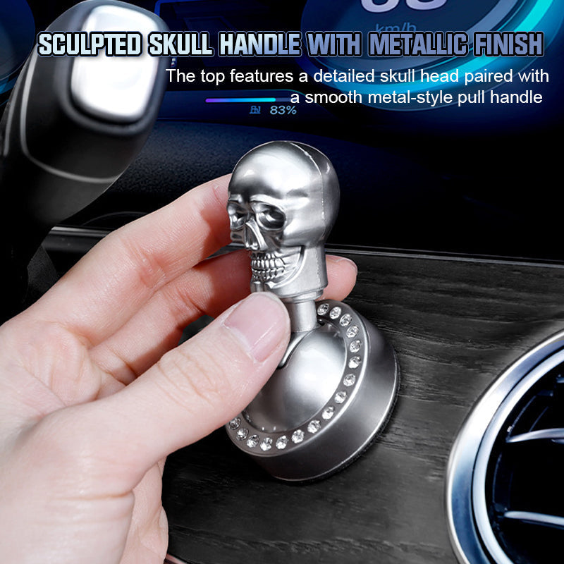 Metallische Startknopf-Abdeckung im Totenkopf-Design mit Strass