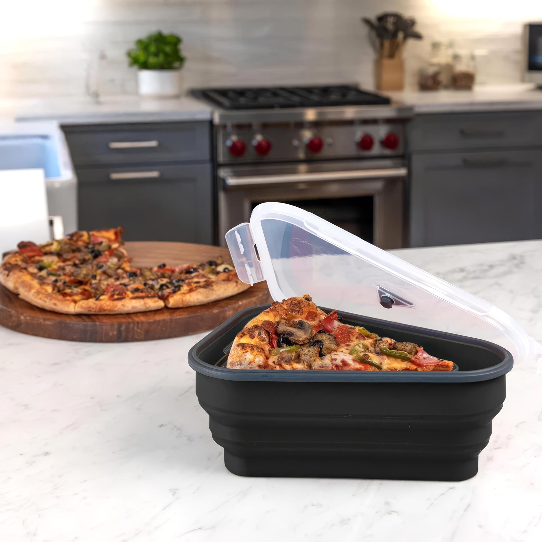 Smarte Silikon-Pizza-Box für eine einfache Aufbewahrung