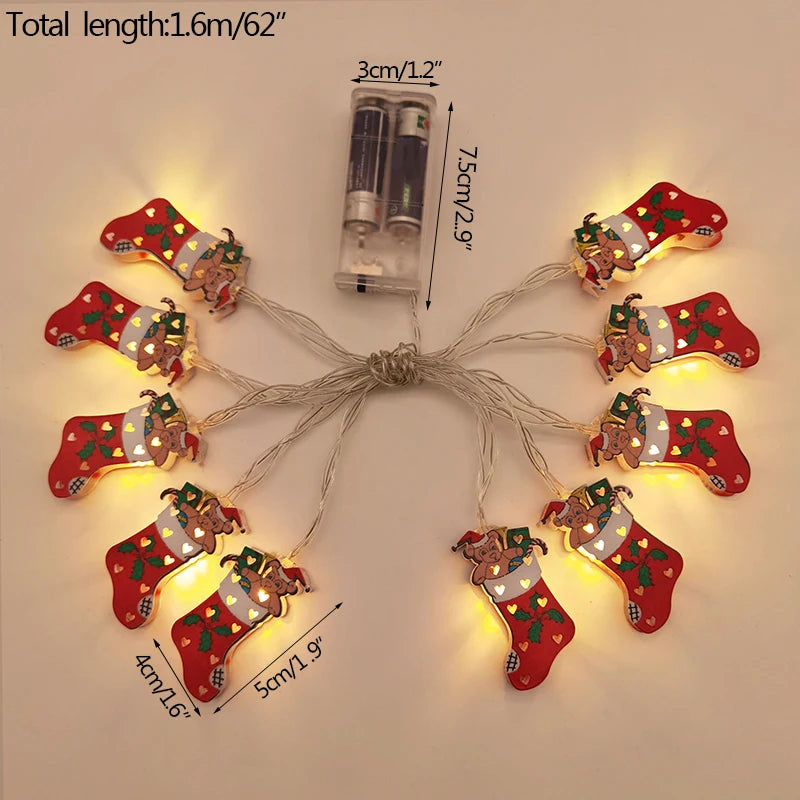 Festliche LED-Lichterkette mit Schneemann und Tannenbaum