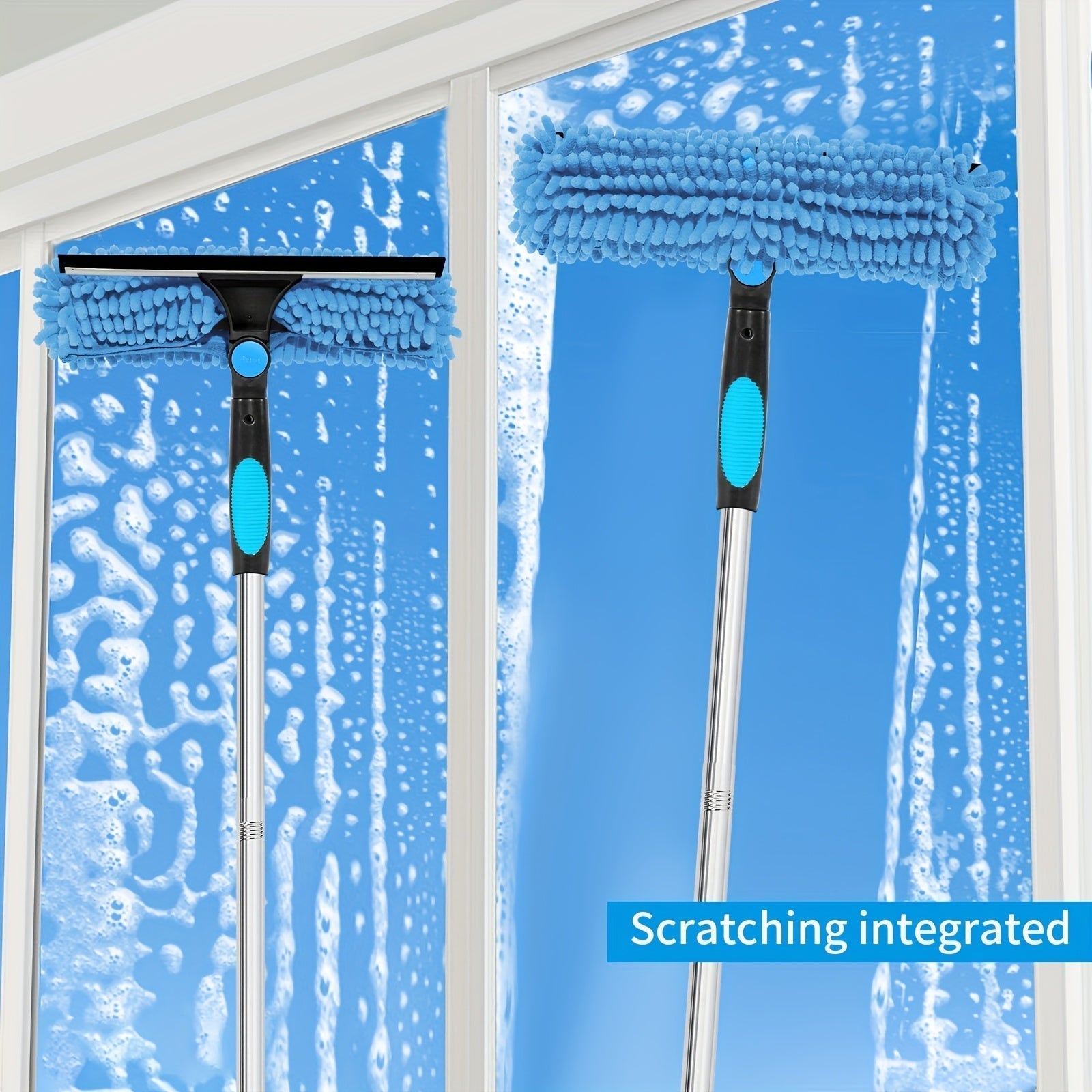 Glasklarer Fensterreiniger – Professionelles 2-in-1 Teleskopreinigungssystem
