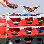 Rennstrecke für Lastwagen – 2-in-1 Ausklappbares Spielset