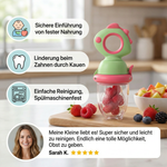 Fruchtsauger für Babys – Silikon Beißring mit Druckfunktion