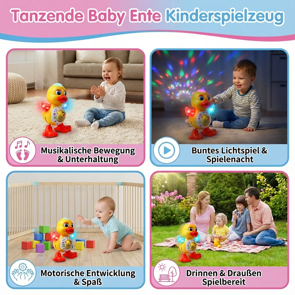 Kinderspielzeug mit tanzender Babyente