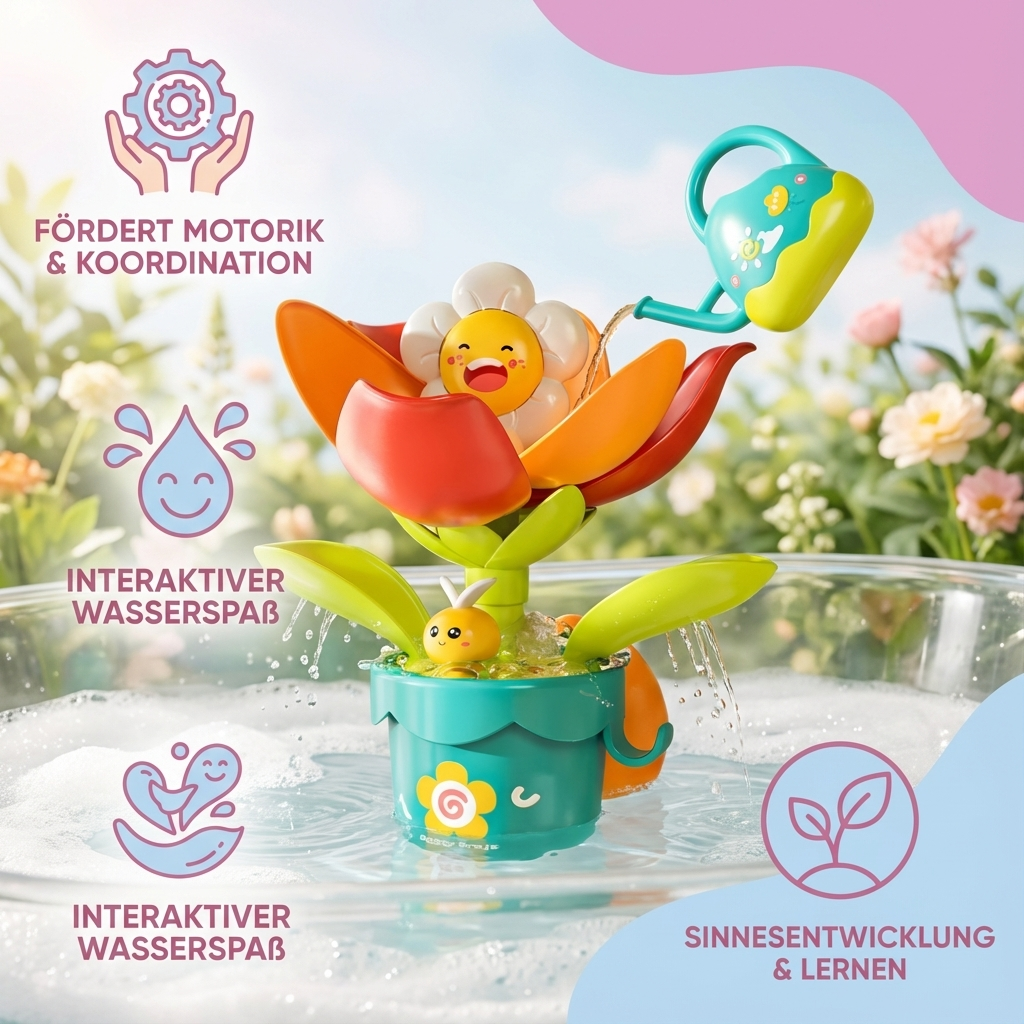 Badespielzeug mit Gießkanne für Blumenliebhaber