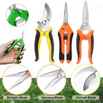 GartenProfi 3-Piece Scissor Set | High-Quality Stainless Steel Tools | Ergonomic, Non-Slip Handle