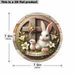 Spring Awakening – Charming Wooden Bunny Sign for Your Door