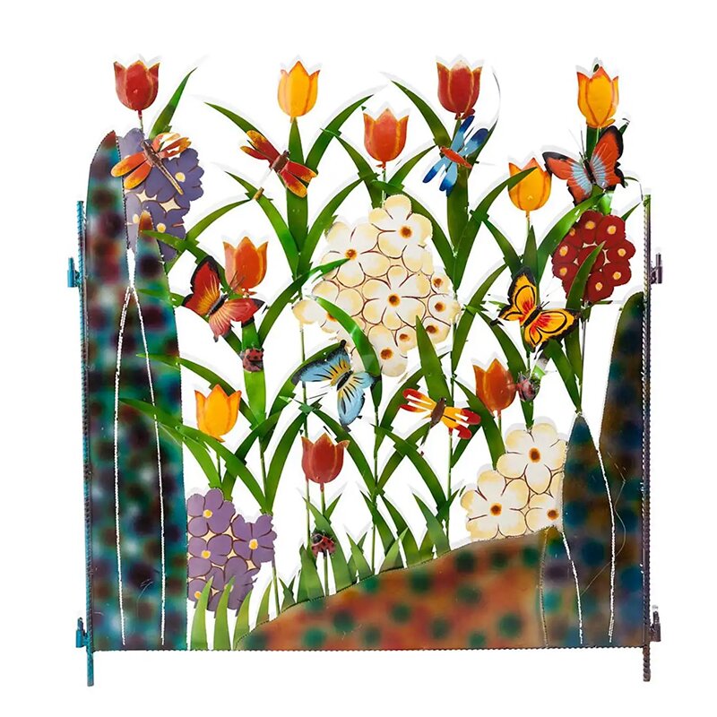 Lebendige Metallblüten und Schmetterlings Sichtschutz für den Garten