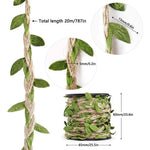 Natural Leaf Garland made of Jute and Polyester | 10 m Decorative Rope for Parties and Home