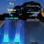 Solarbetriebene Poolfontäne mit RGB-LED-Beleuchtung – Doppelbogen, Fernbedienung