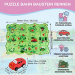 Rennbahn Puzzle mit Bausteinen für Kinder