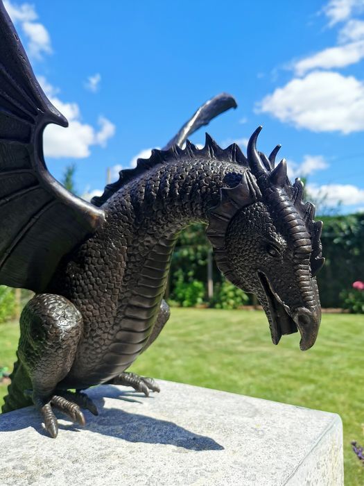 Drachenbrunnen Skulptur aus Bronze für Ihren Garten