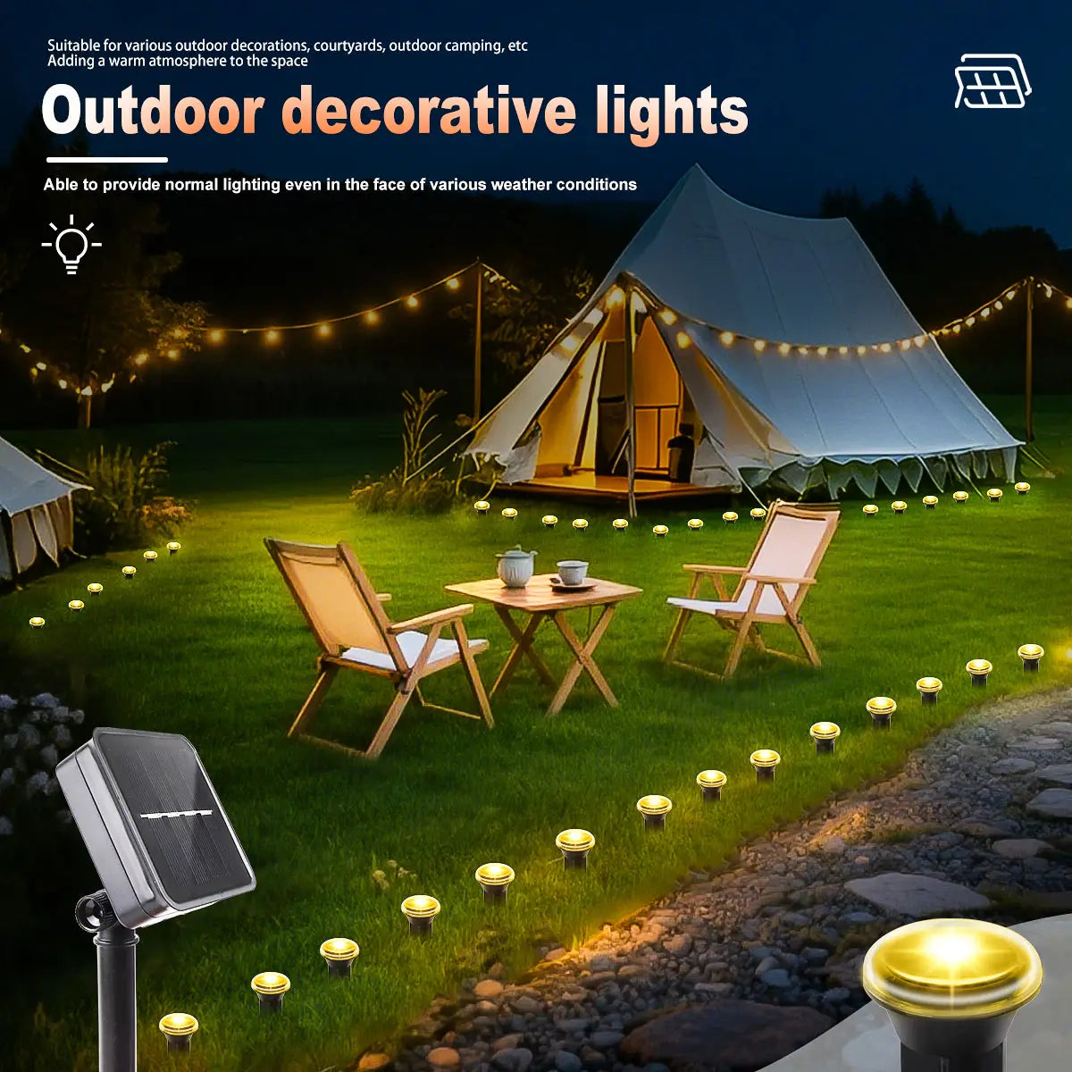 Sonnenstrahl Solar LED Außenleuchten | 15/30 LEDs | 8 Lichtmodi | IP65 Wetterfest