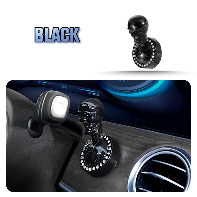 Metallische Startknopf-Abdeckung im Totenkopf-Design mit Strass