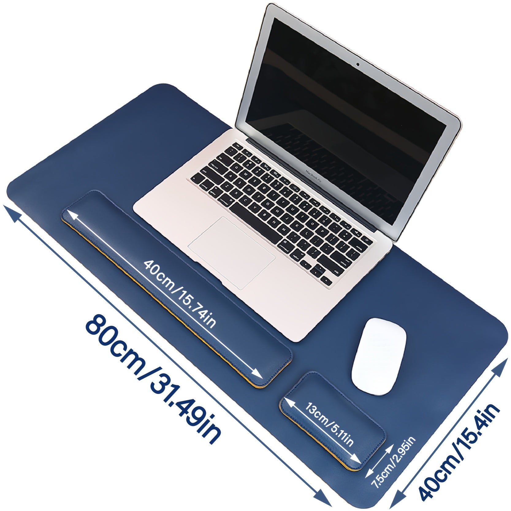 Dreisatz Schreibtisch-Set aus PU-Leder - Mit Handballenauflage und Pad