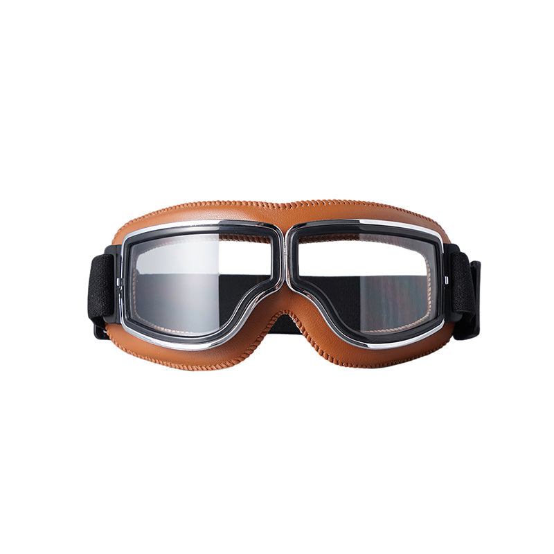 Vintage Motorradschutzbrille mit wechselbaren Gläsern und Komfortpolsterung