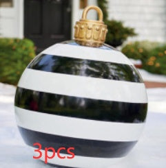 Aufblasbarer Weihnachtsball für den Außenbereich 60 cm – Wetterfeste PVC-Dekoration