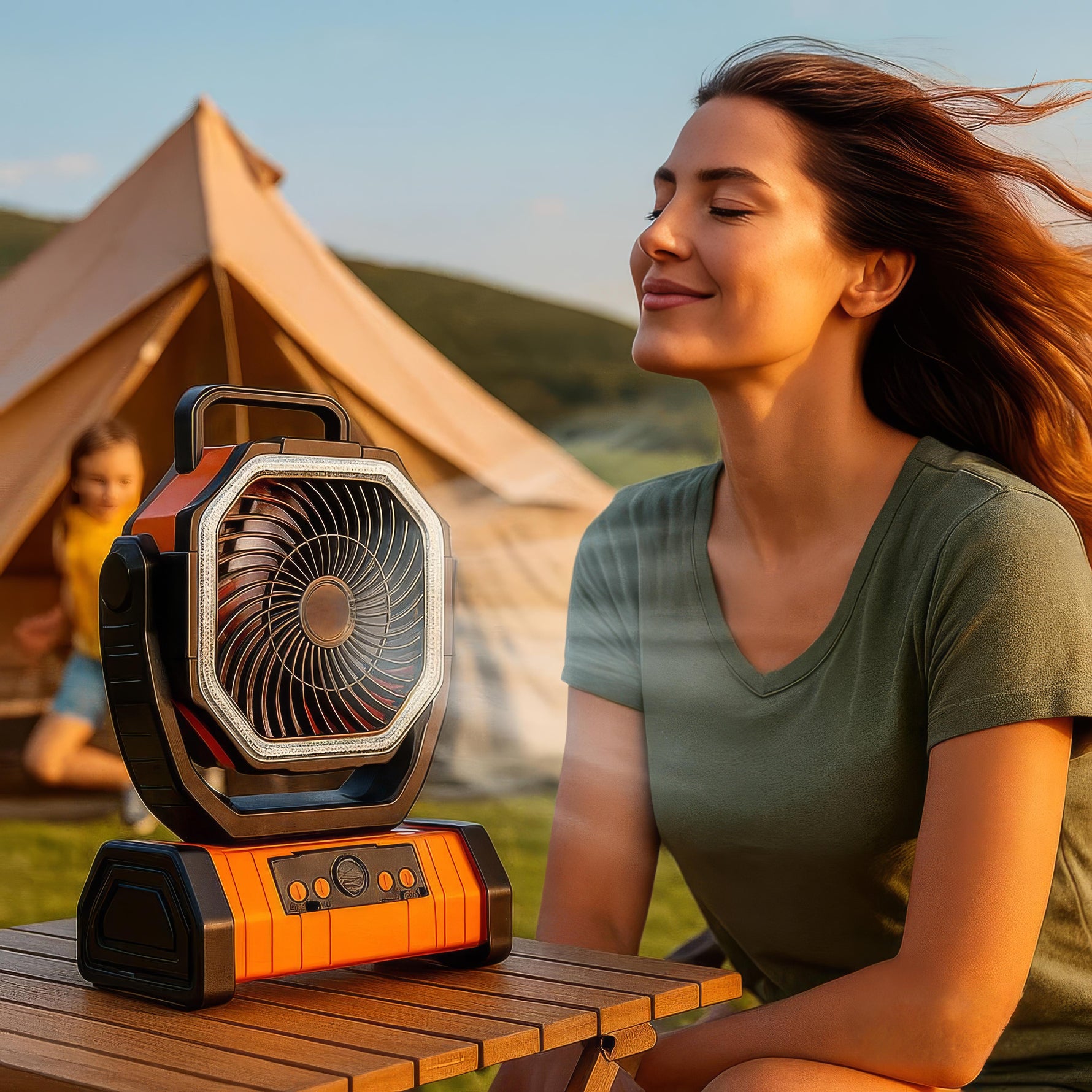 Air Freshener – Portable Pedestal Fan with LED for Outdoor Adventures