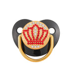 Schnuller im Luxusdesign mit Strass und Kronen-Details – Gold