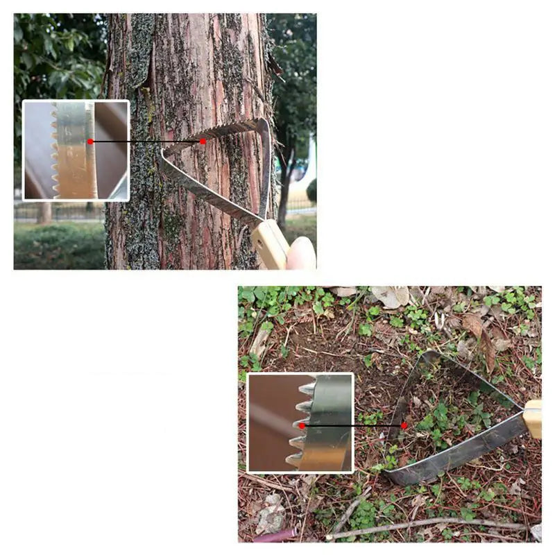 GrünProfi Triangular Garden Scraper | Metal Blade with Wooden Handle 26.8 x 12 cm