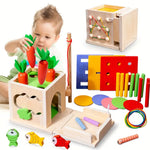 Creative Wooden Play Box – 8 Exciting Activities for Children