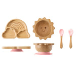 Toddler Dinnerware Set with Suction – Safe Bamboo Bowls and Plates