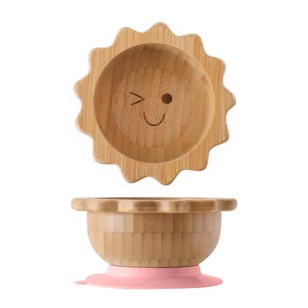 Toddler Dinnerware Set with Suction – Safe Bamboo Bowls and Plates