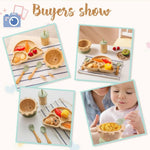Toddler Dinnerware Set with Suction – Safe Bamboo Bowls and Plates
