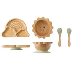 Toddler Dinnerware Set with Suction – Safe Bamboo Bowls and Plates