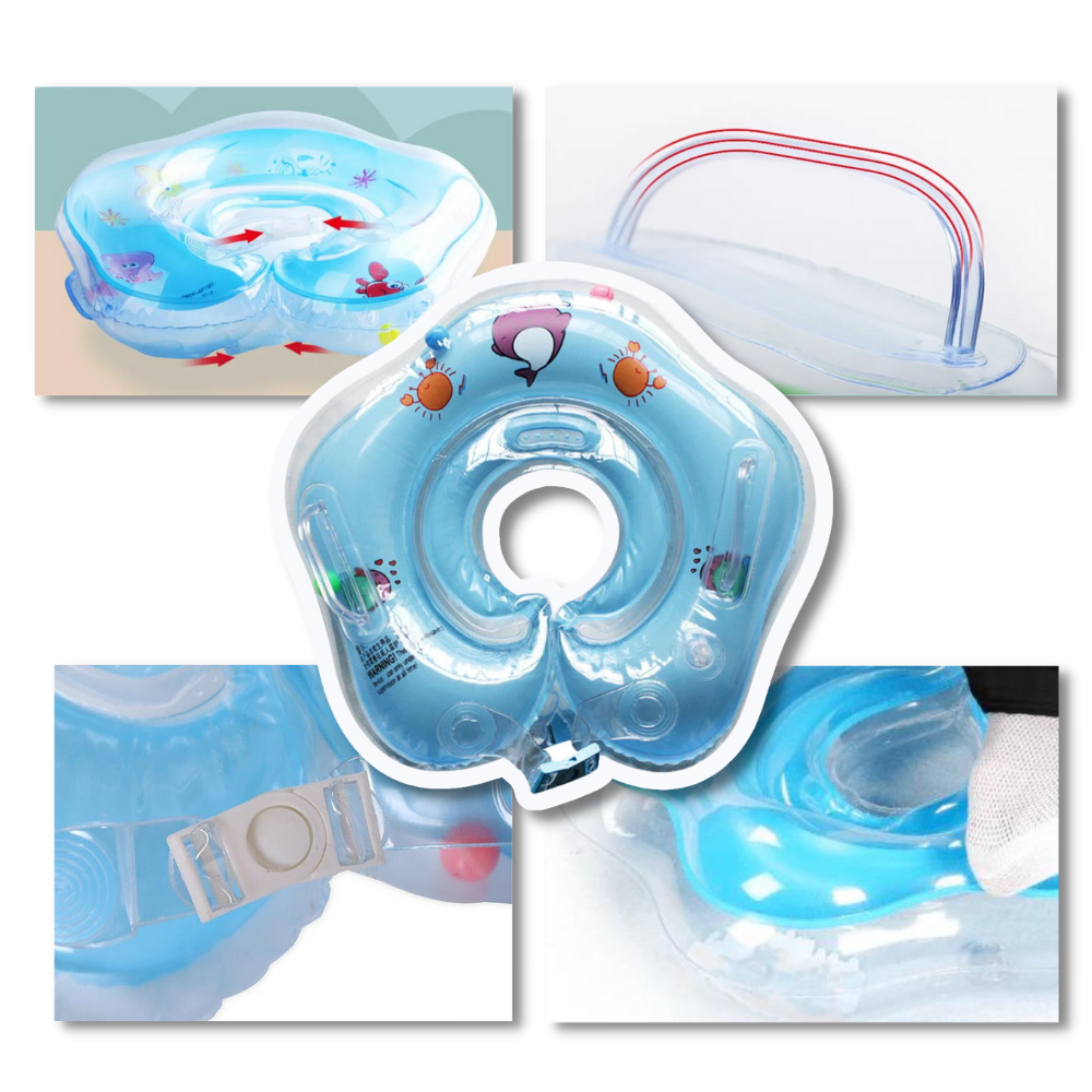 Safe baby swimming ring with double buoyancy system