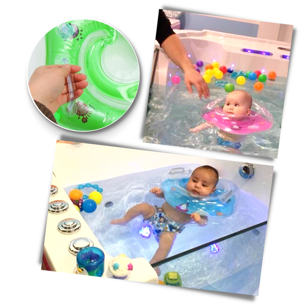Safe baby swimming ring with double buoyancy system