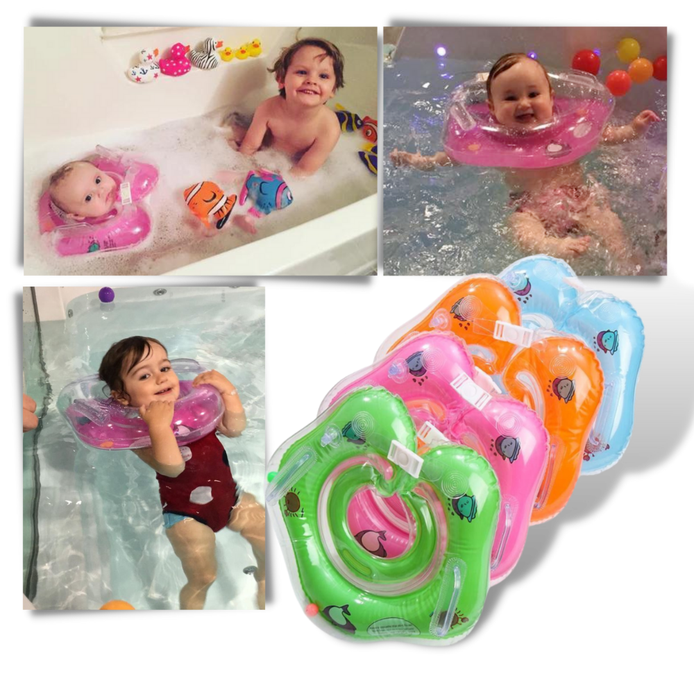 Safe baby swimming ring with double buoyancy system