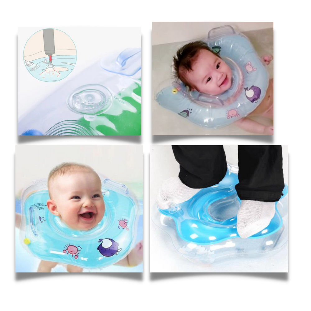 Safe baby swimming ring with double buoyancy system